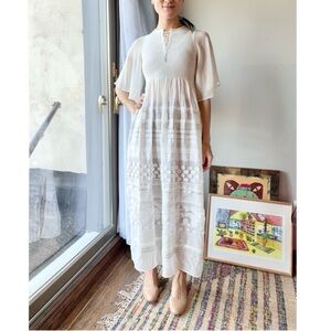 NWT United Tokyo sheer flutter sleeve maxi dress